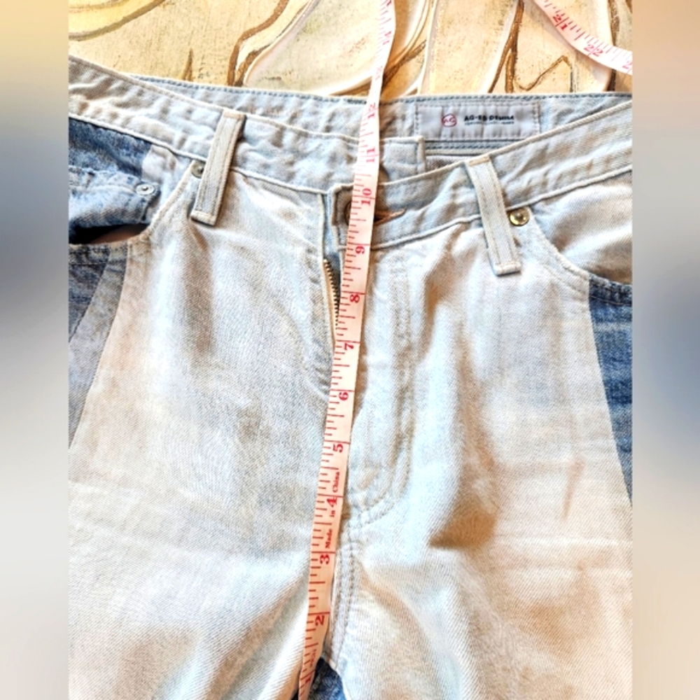 AG Multi Blues High Waist Skinny Light Dark Patchwork Aged Denim Jeans EUC 27 - Picture 10 of 16